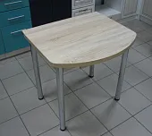 Стол Евро поворотно-раскладной с ящиком 780*590 (сонома), ножки хром