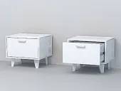 Тумба Т-5 Эго на ножках  Бетон Светлый/Белый Глянец