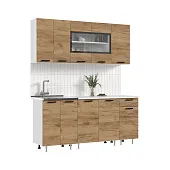 Кухня Рио New 1,8 (490) ЛДСП Дуб крафт, Белый (Антарес)