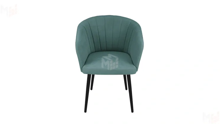 Стул Верона Т6 Черный муар, Велюр D006 бирюзовый