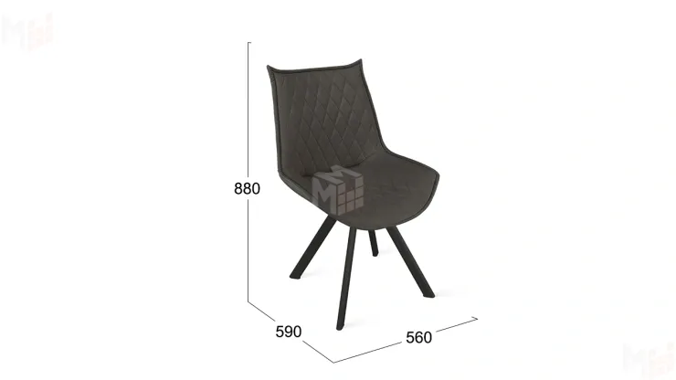 Стул Фэнди К2 Черный муар, Велюр Confetti Stone