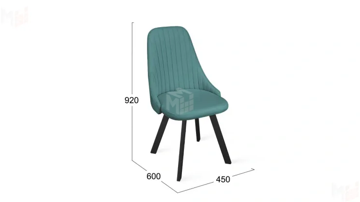 Стул Франк (паук) исп. 2 - ДП2-30 Черный матовый/Madera Aquamarine (аквамарин)