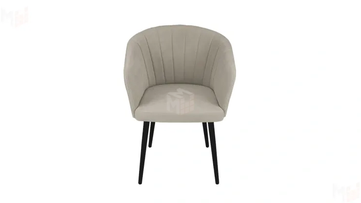 Стул Верона Т6 Черный муар, Велюр D002 бежевый