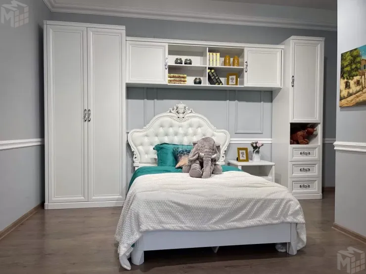 Секция навесная мост Мишель белый матовый