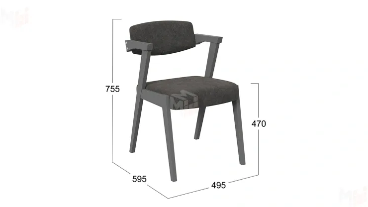 Стул Гонконг 2 - N-242 Графит, №209 Велюр Jercy stone