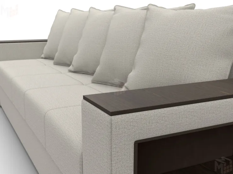 Диван прямой Дубай Лайт ( Амур 02 бежевый )