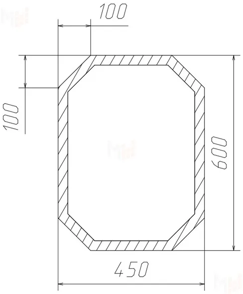 Зеркало Домино Грани 02 450*600 матовый