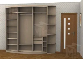Шкаф-купе с радиусными дверями Радион Line