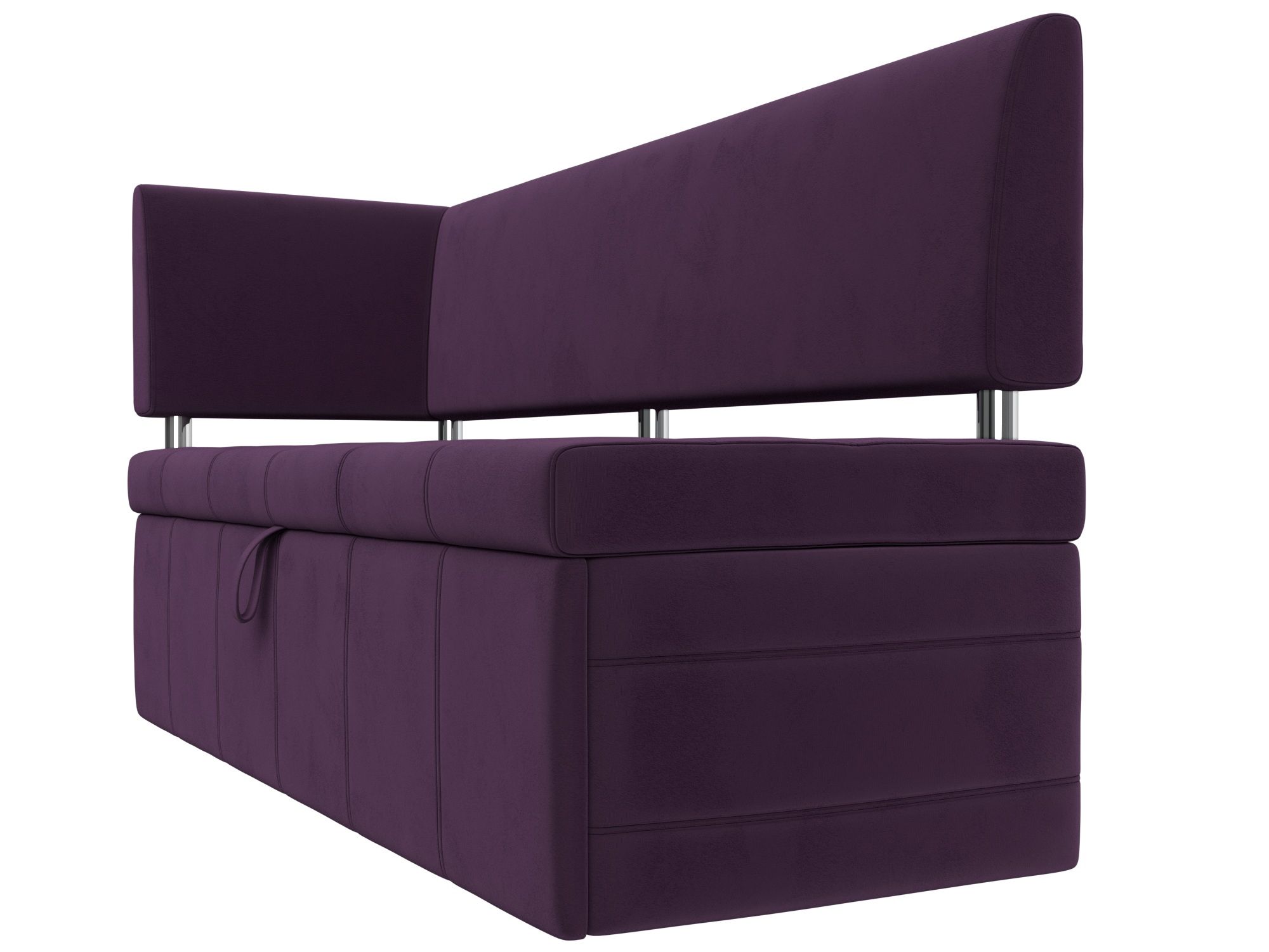 Кухонный прямой диван Стоун с углом левый (Фиолетовый)