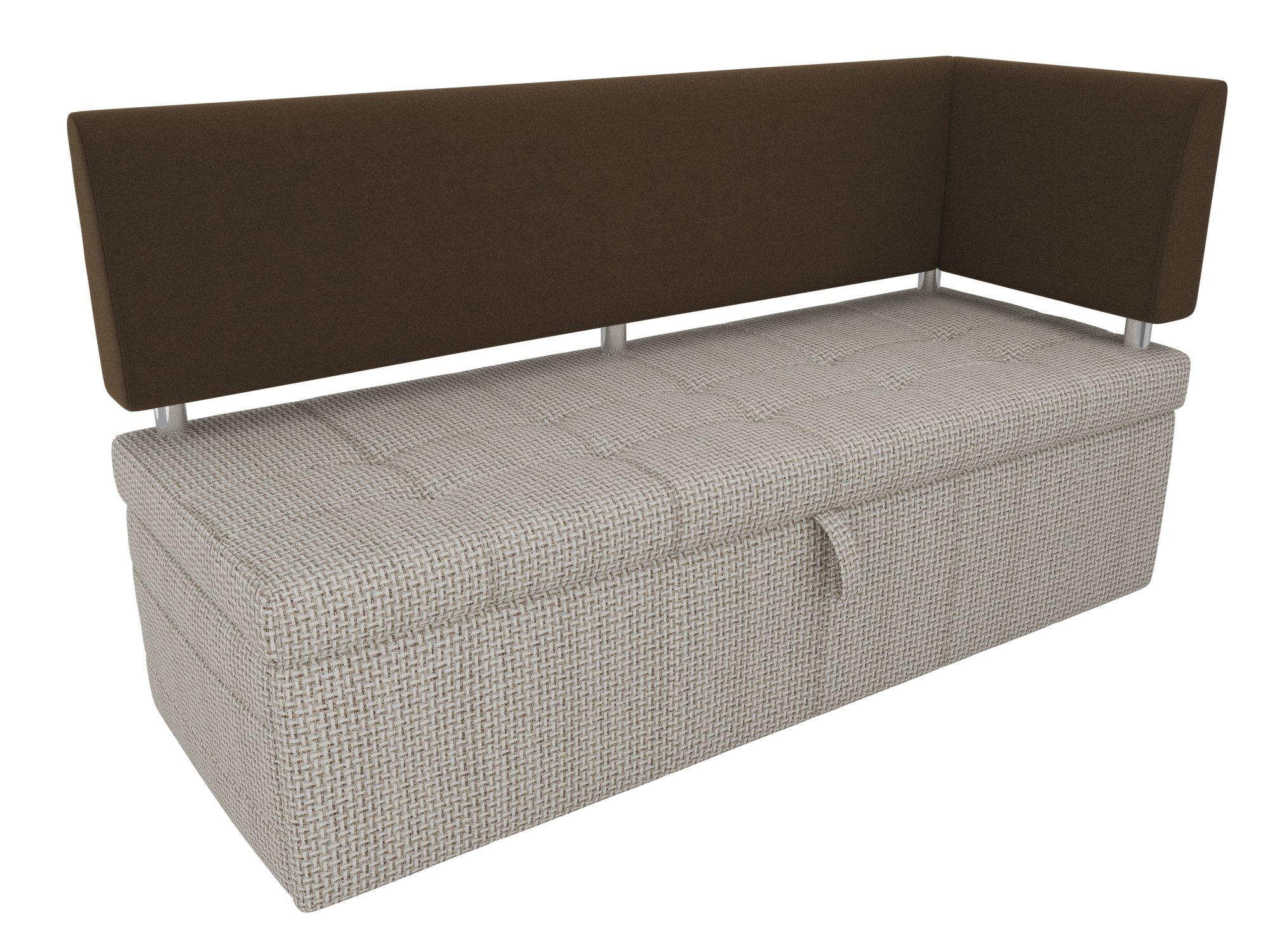 Кухонный прямой диван Стоун с углом правый (Корфу 02\коричневый)