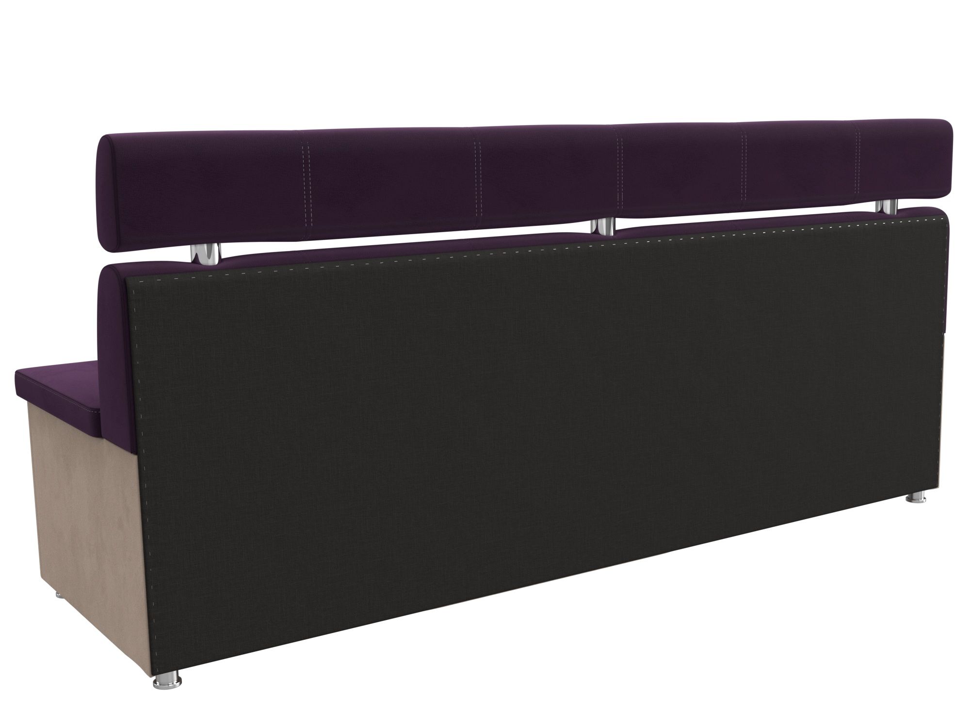 Кухонный прямой диван Классик (Фиолетовый\Бежевый)