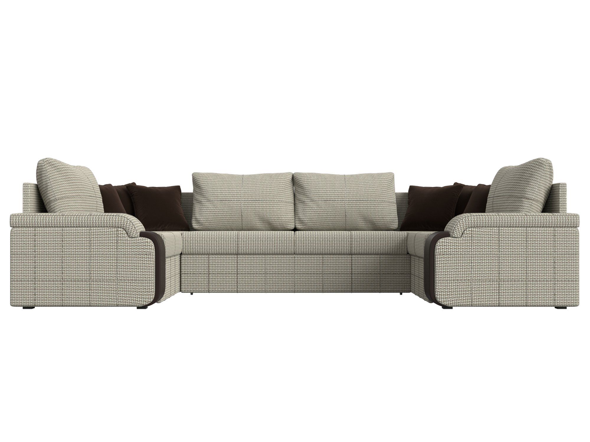 П-образный диван Николь (Корфу 02\Коричневый\Коричневый)