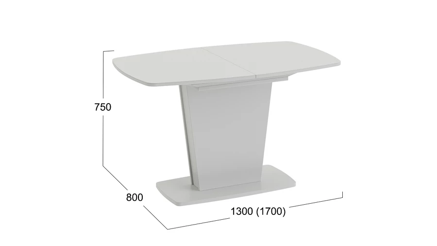Стол раздвижной «Честер» Тип 2 Белый, Стекло белый глянец (оптивайт)