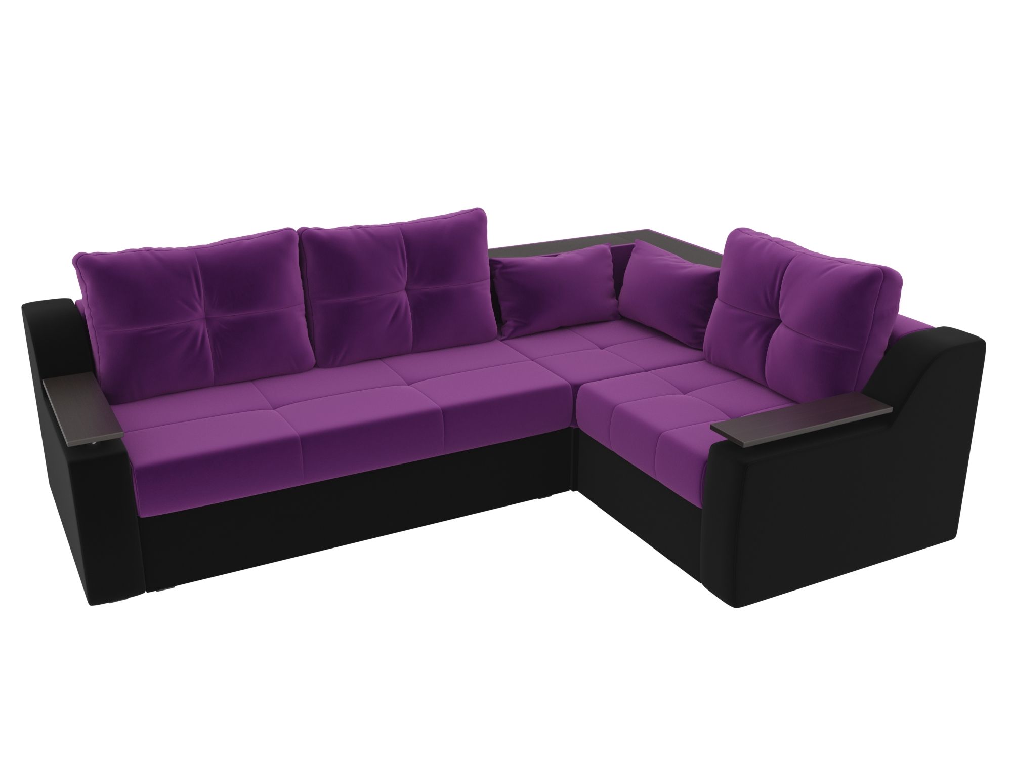 Угловой диван Кронос правый угол (Фиолетовый\Черный)
