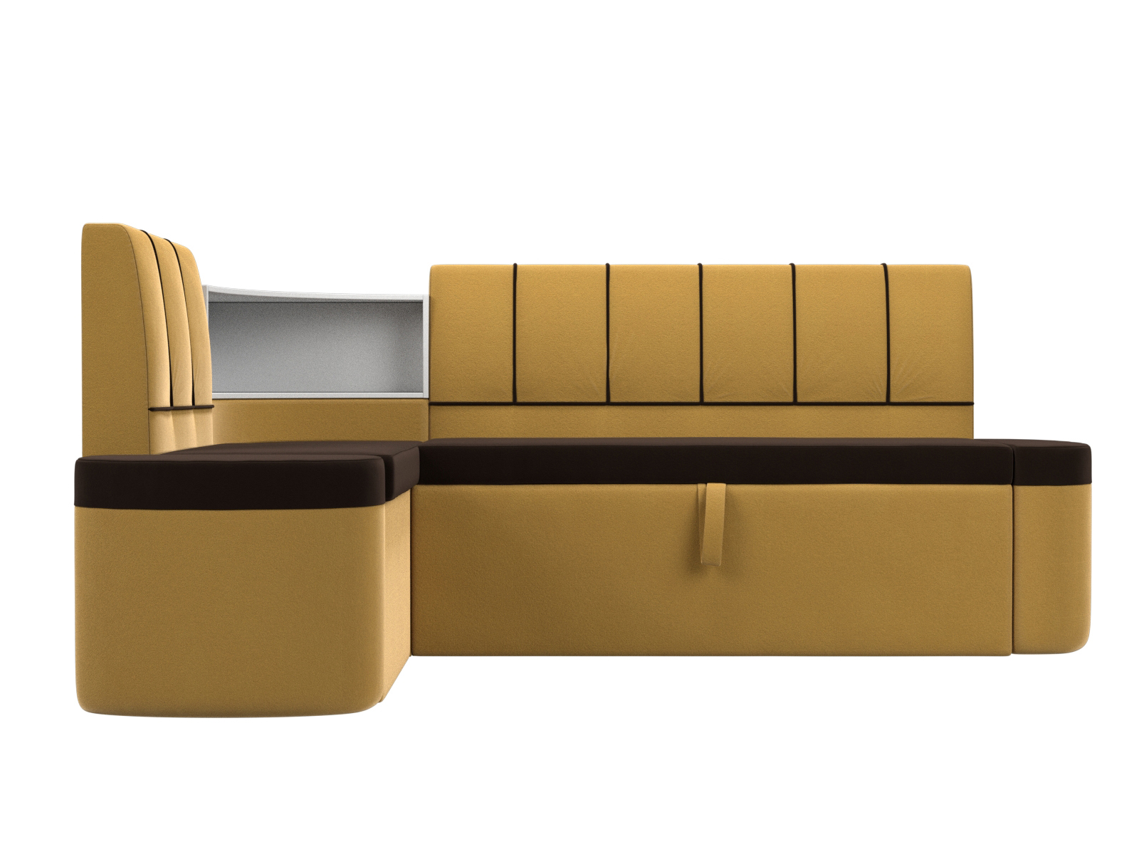Кухонный угловой диван Тефида левый угол (Коричневый\Желтый)
