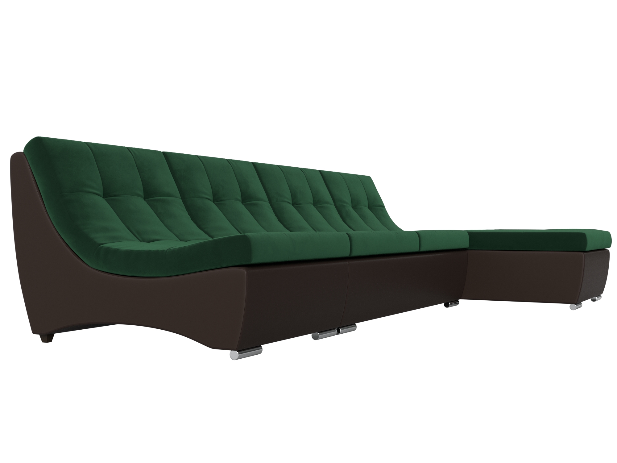 Угловой модульный диван Монреаль (Зеленый\Коричневый)