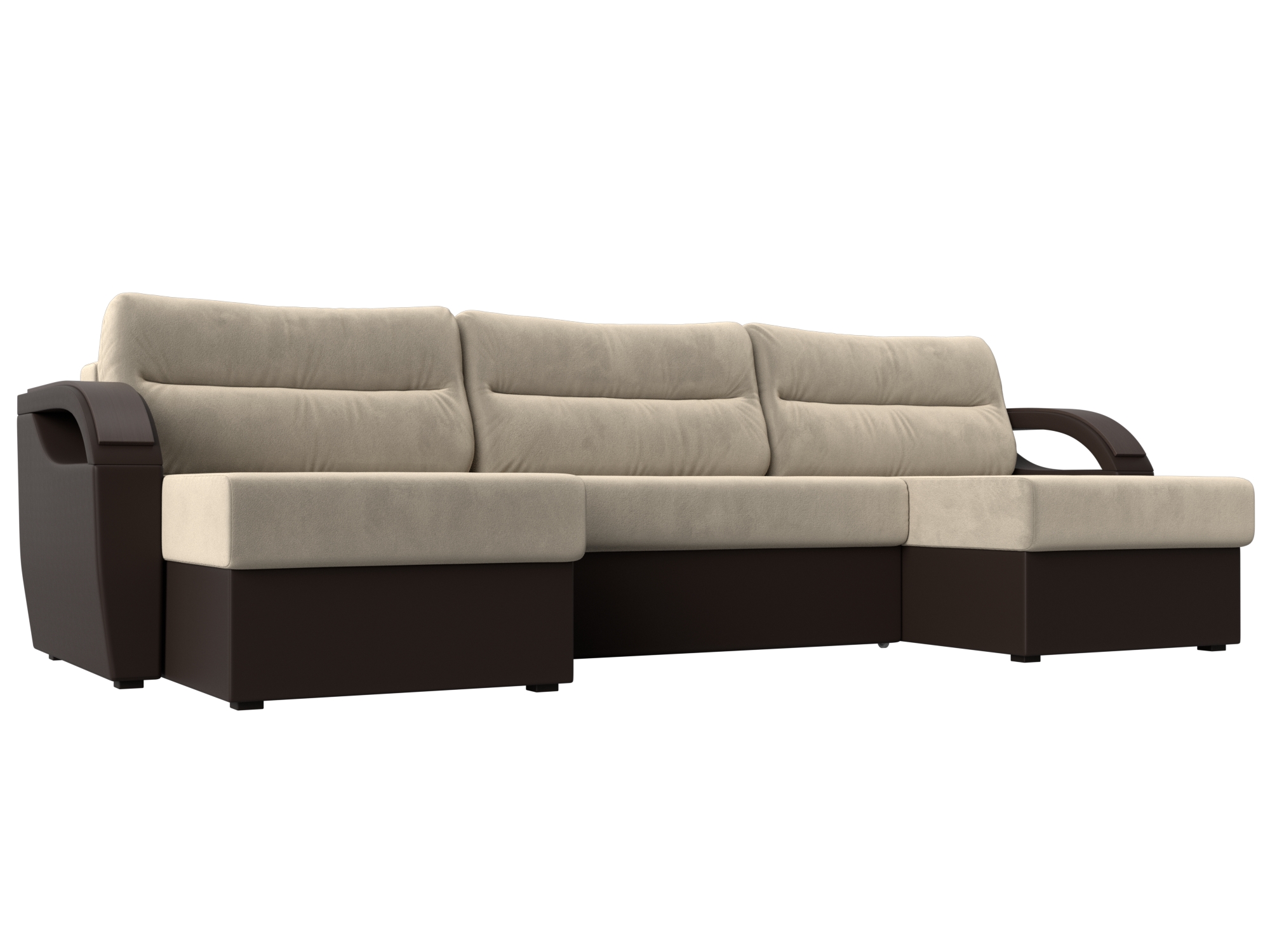 П-образный диван Форсайт (бежевый\коричневый)