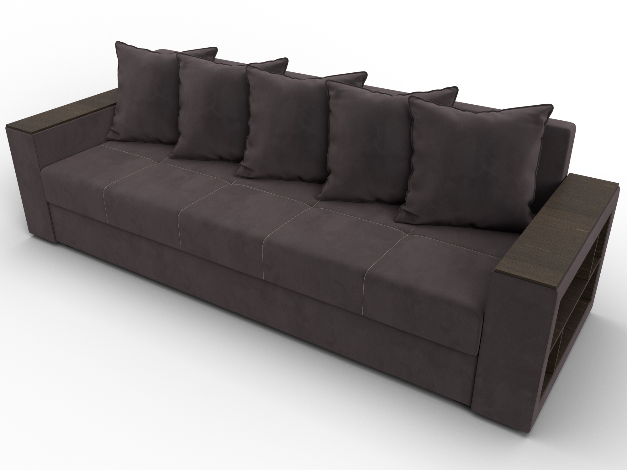 Диван прямой Дубай Лайт ( SEVEN 727 коричневый )