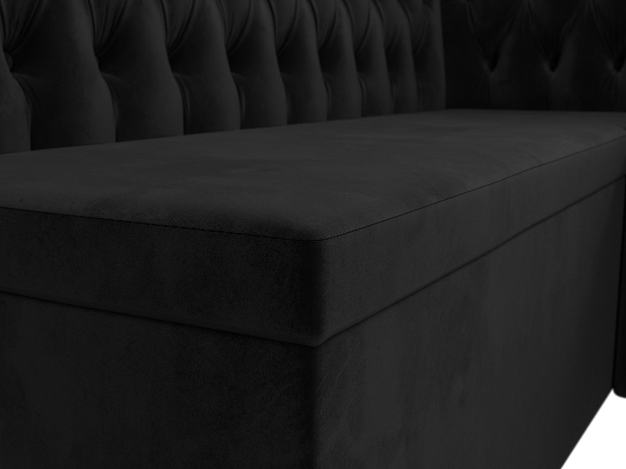 Кухонный угловой диван Мирта правый угол (Черный)