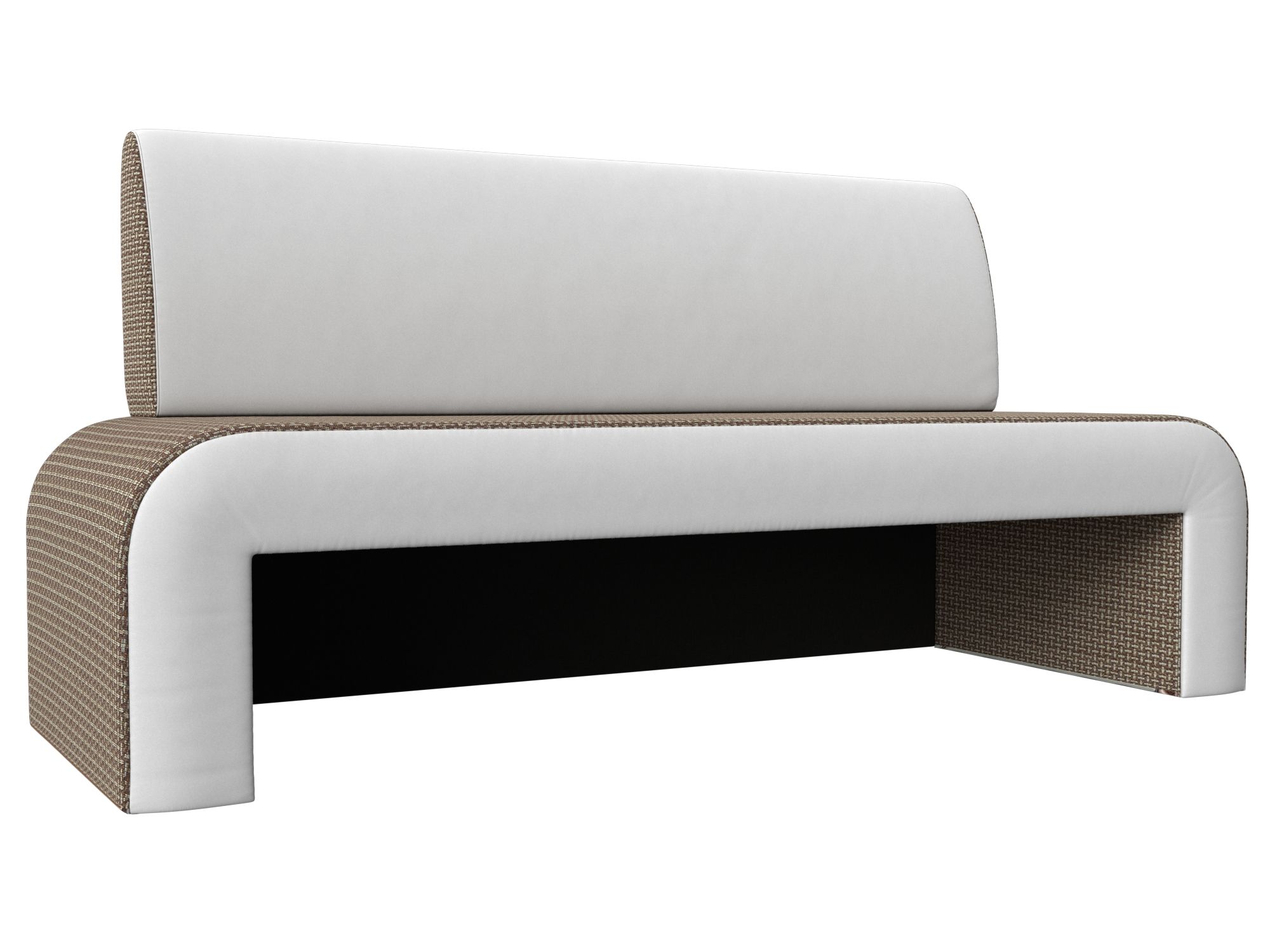 Кухонный прямой диван Кармен (Коричневый\Белый)