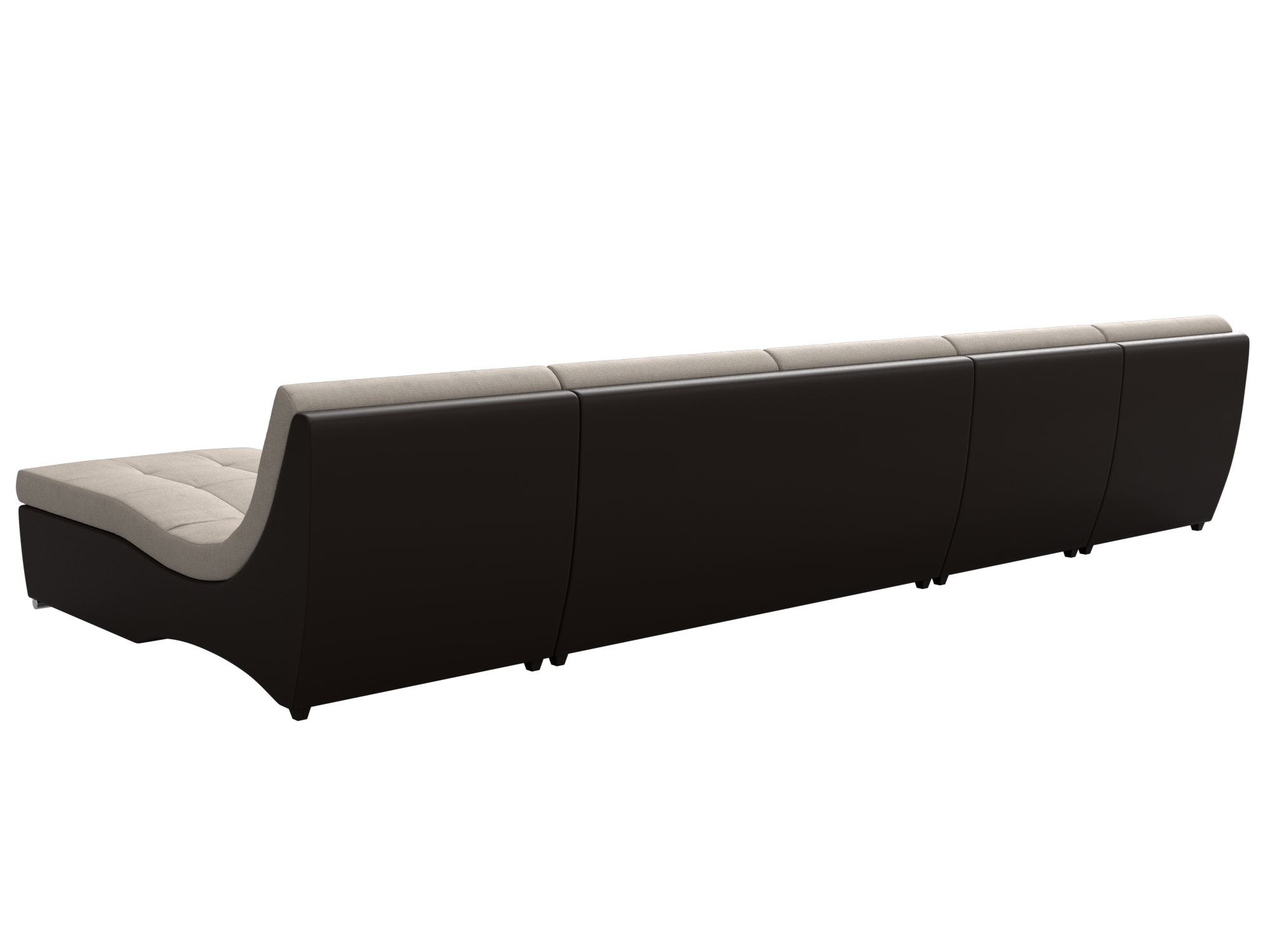 П-образный модульный диван Монреаль Long (Бежевый\Коричневый)