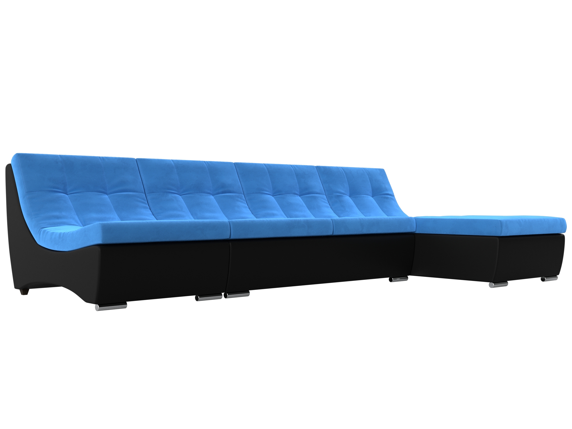 Угловой модульный диван Монреаль (Голубой\Черный)