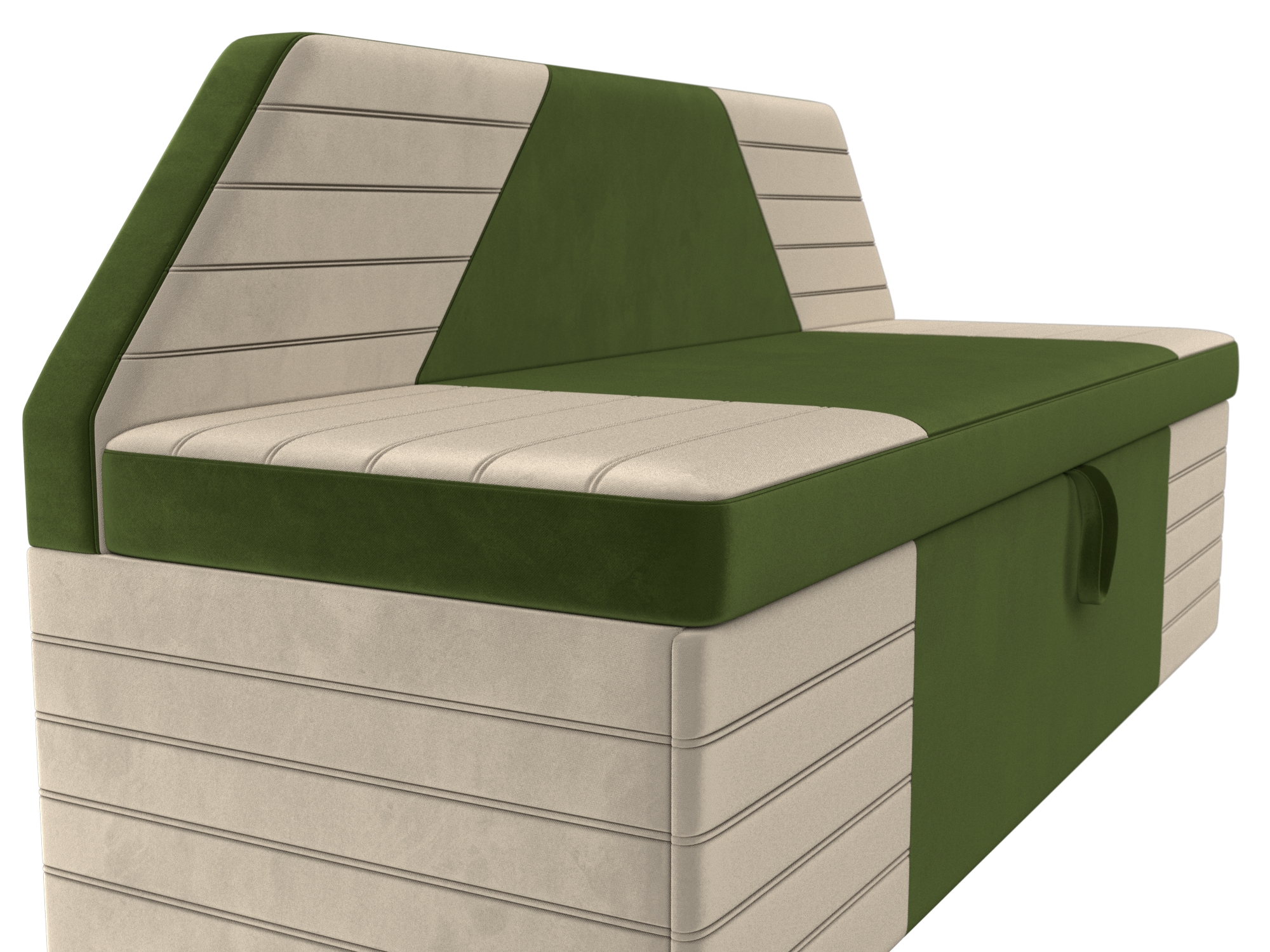 Кухонный прямой диван Дуглас (Зеленый\Бежевый)
