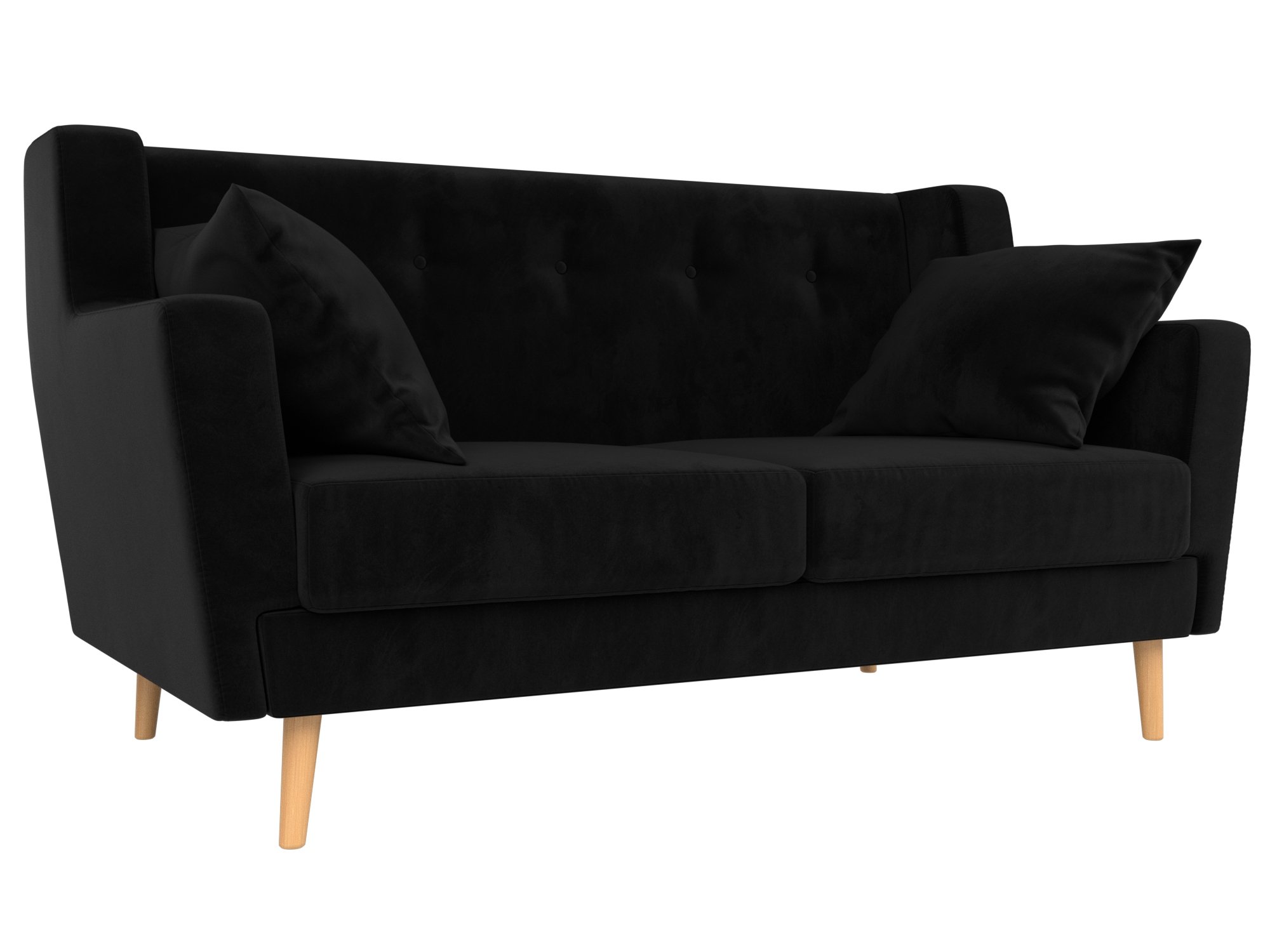 Прямой диван Брайтон 2 (Черный)