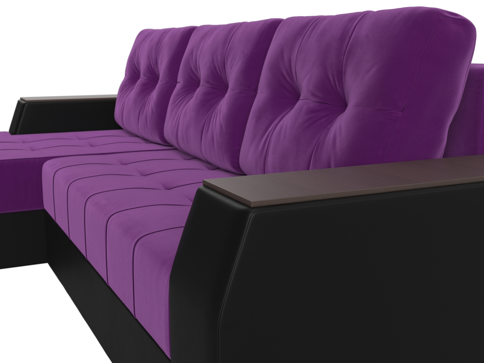 Угловой диван Эмир БС левый угол (Фиолетовый\Черный)
