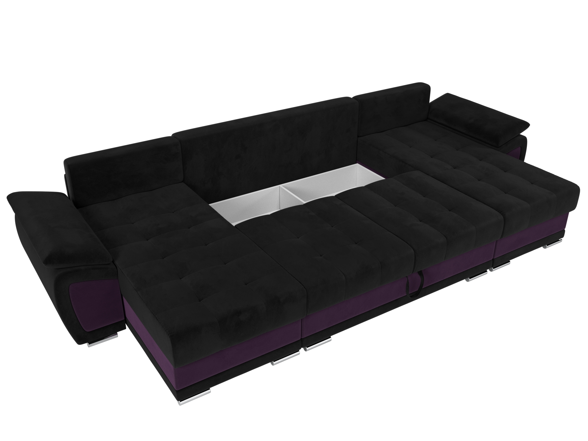 П-образный диван Нэстор (Черный\Фиолетовый)