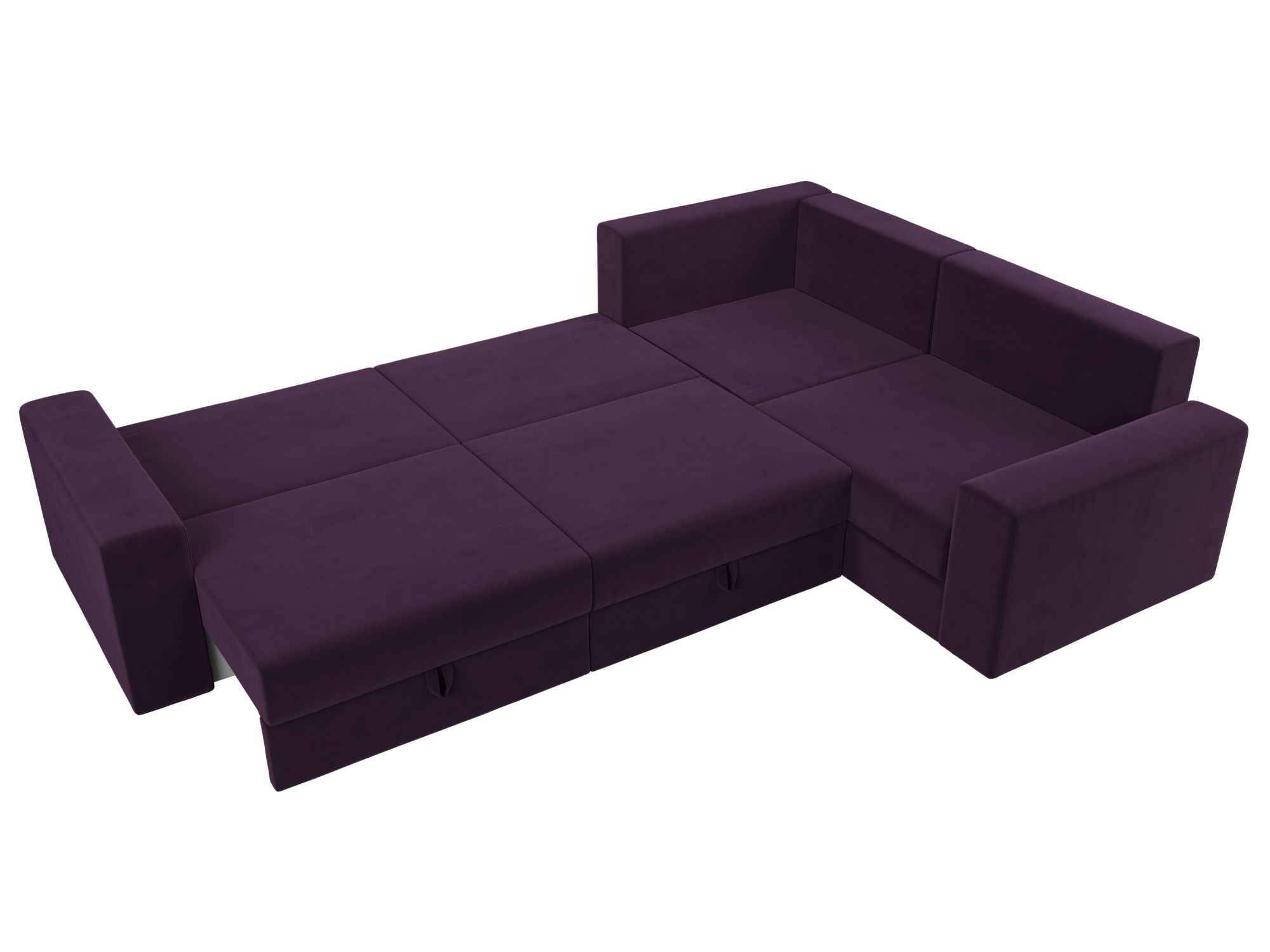 Угловой диван Майами Long правый угол (Фиолетовый\Фиолетовый\Бежевый)