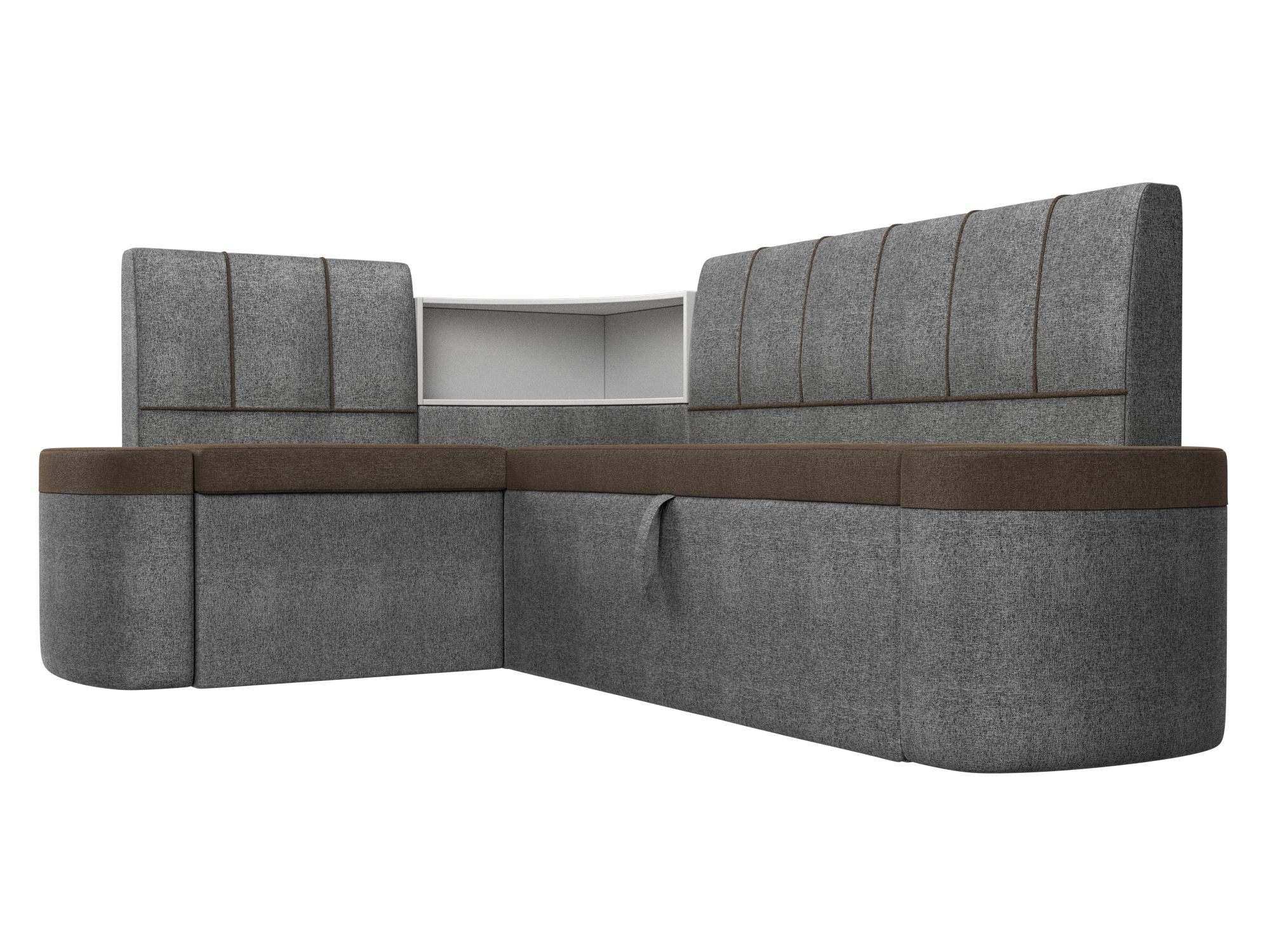 Кухонный угловой диван Тефида левый угол (Коричневый\Серый)