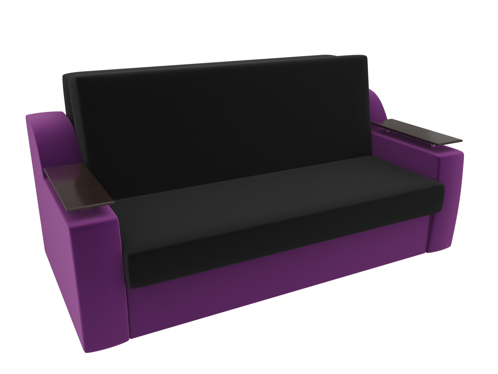 Прямой диван аккордеон Сенатор 160 (Черный\Фиолетовый)