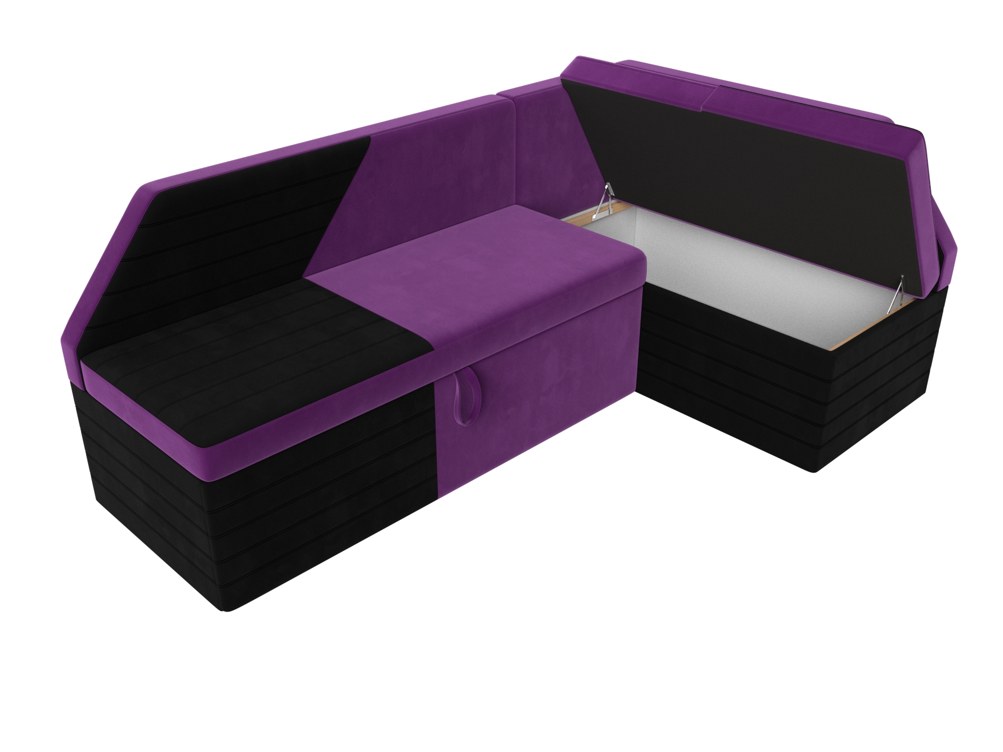 Кухонный угловой диван Дуглас правый угол (Фиолетовый\Черный)