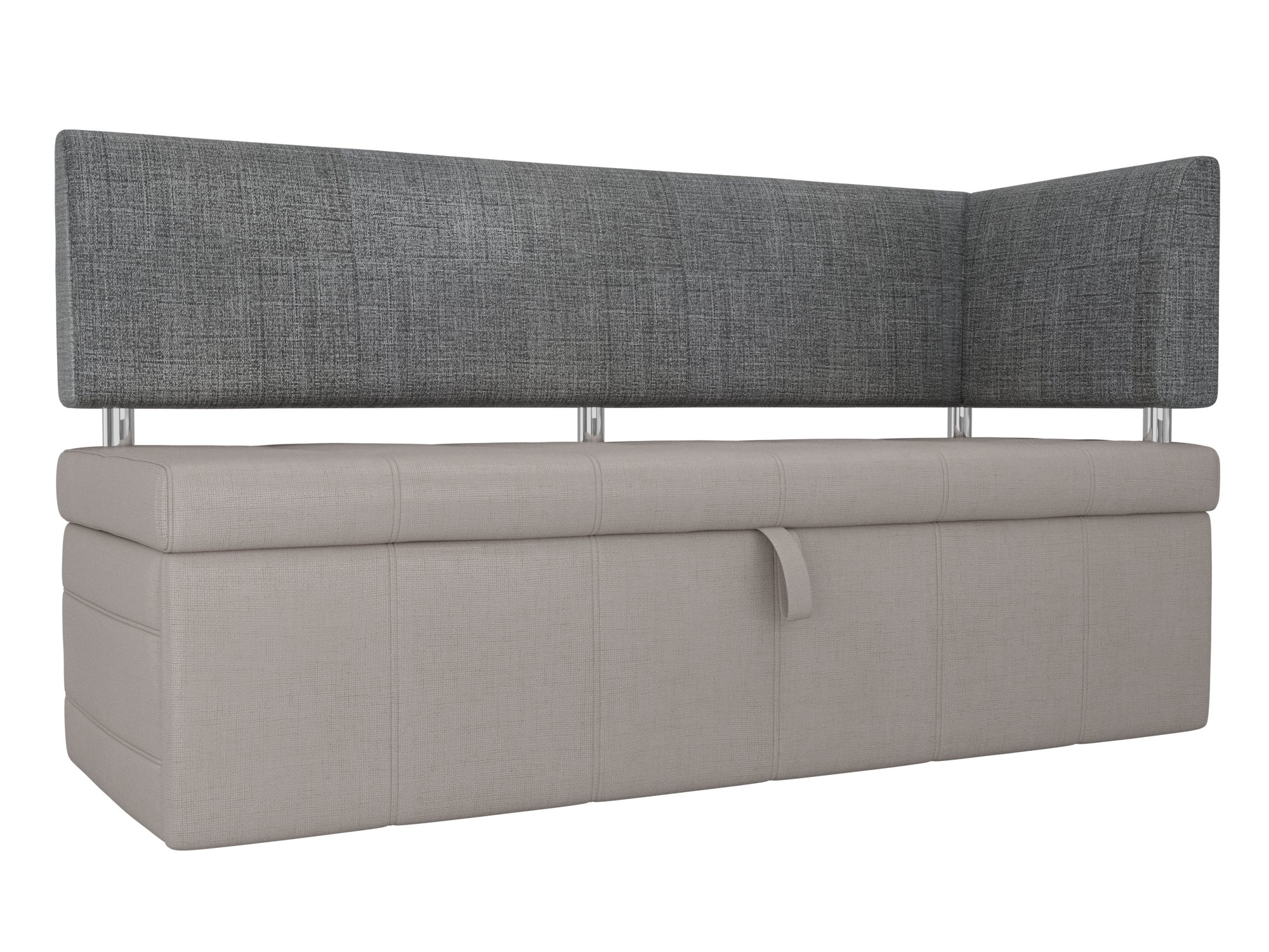 Кухонный прямой диван Стоун с углом правый (Бежевый\Серый)