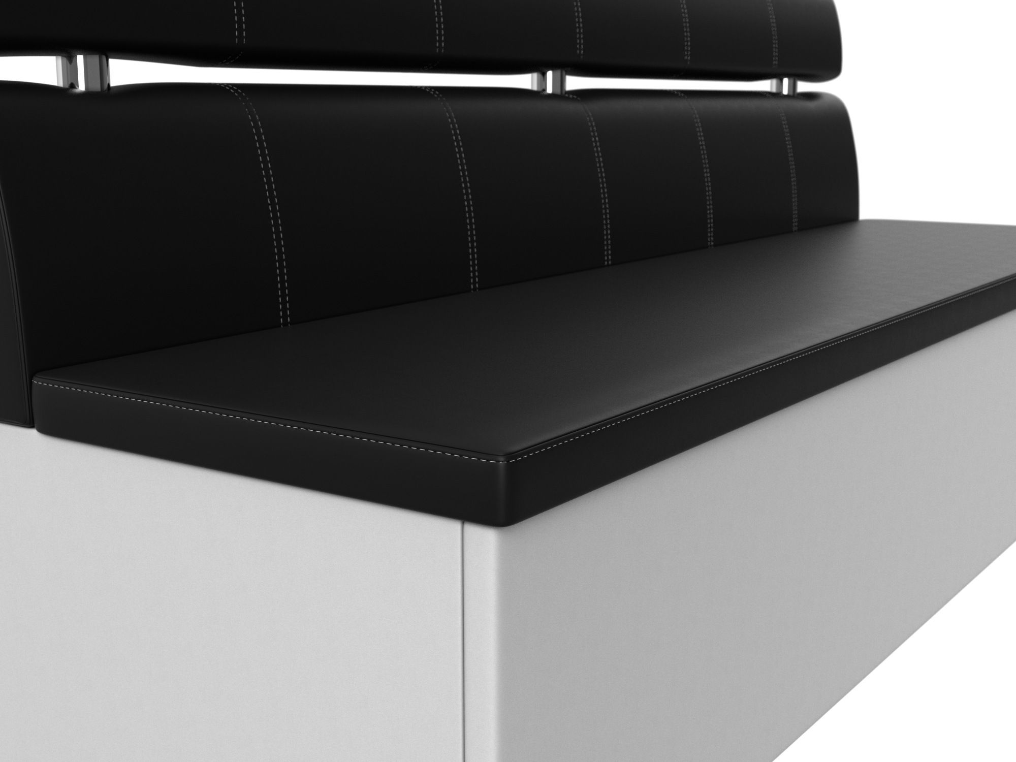 Кухонный прямой диван Классик (Черный\Белый)