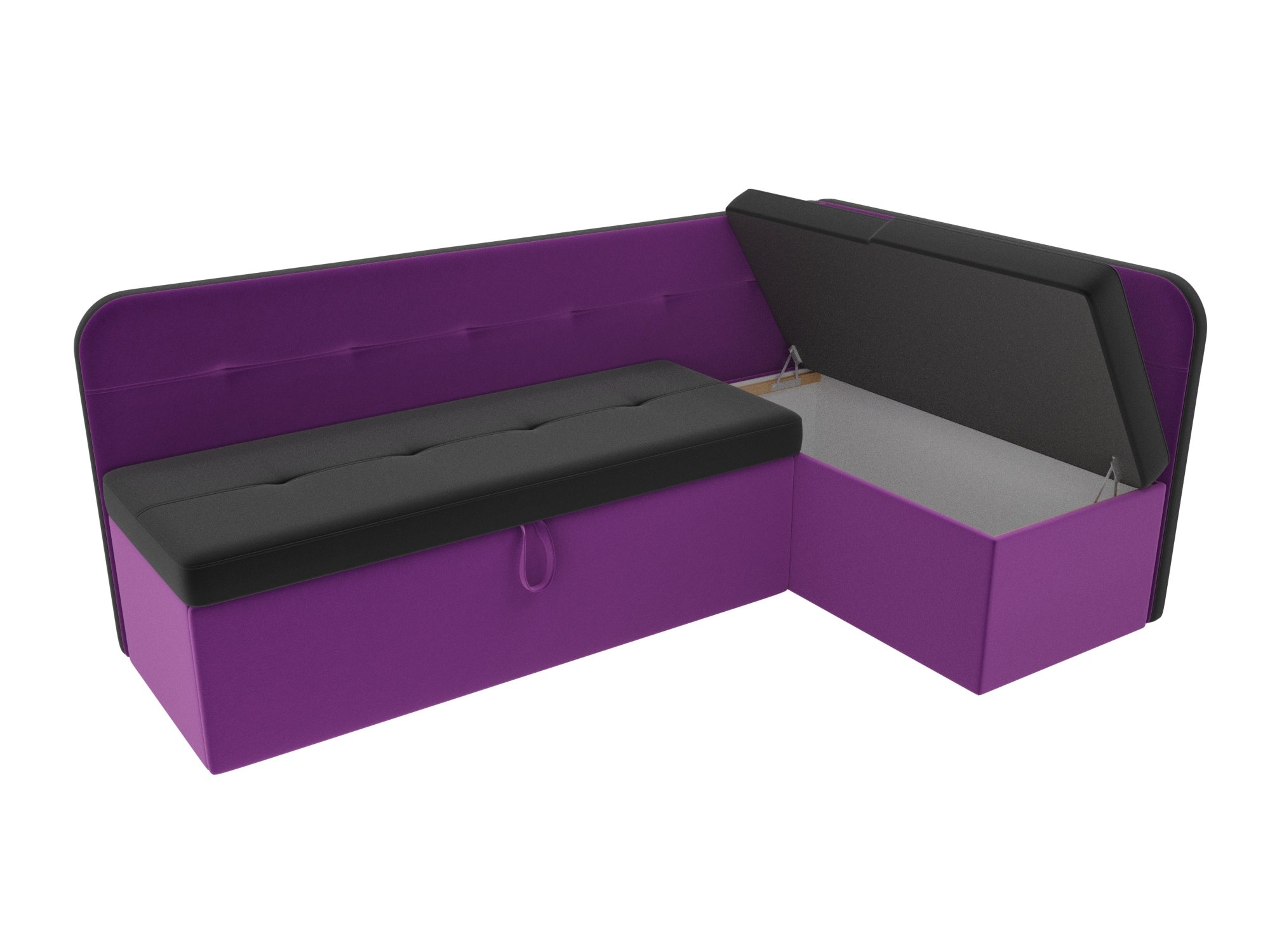 Кухонный угловой диван Форест правый угол (Черный\Фиолетовый)