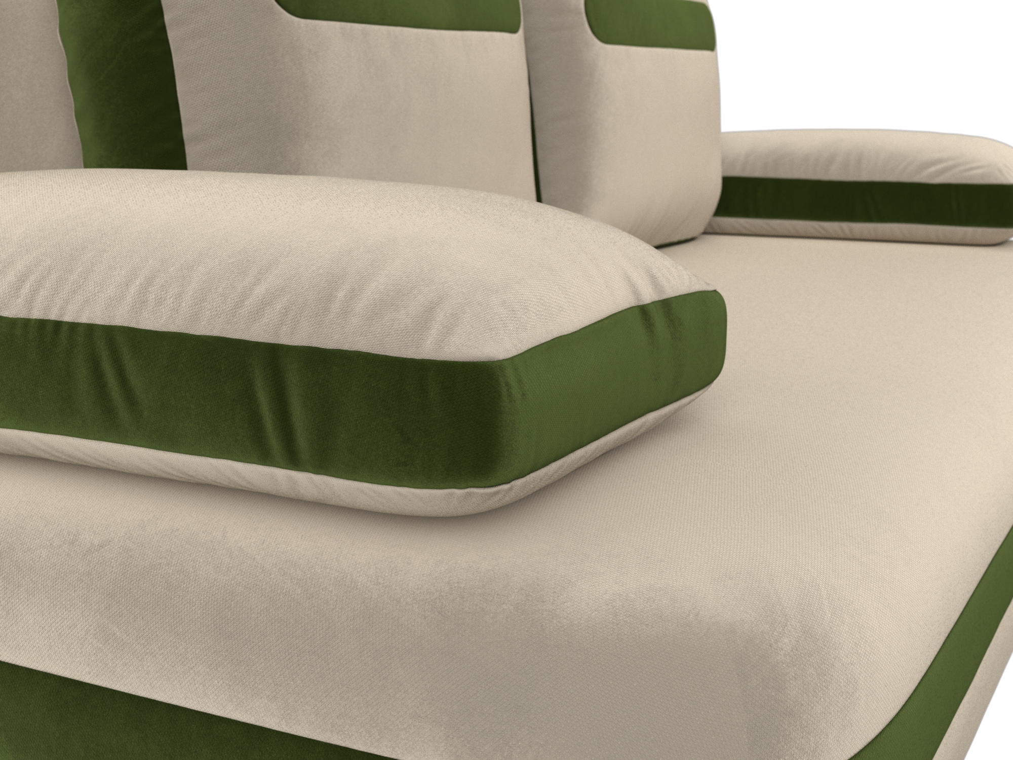 Прямой диван Каир (Бежевый\Зеленый)