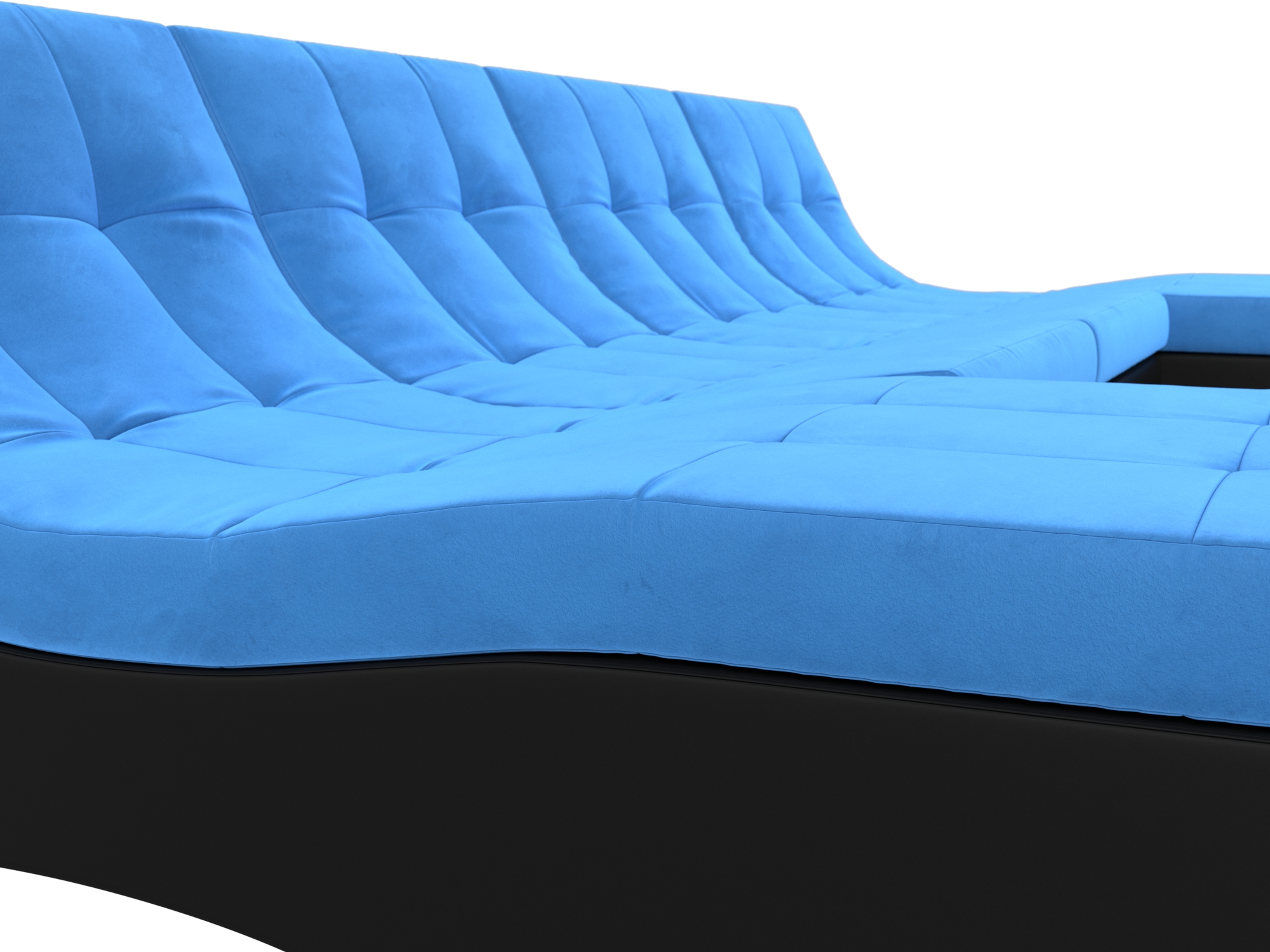 П-образный модульный диван Монреаль (Голубой\Черный)