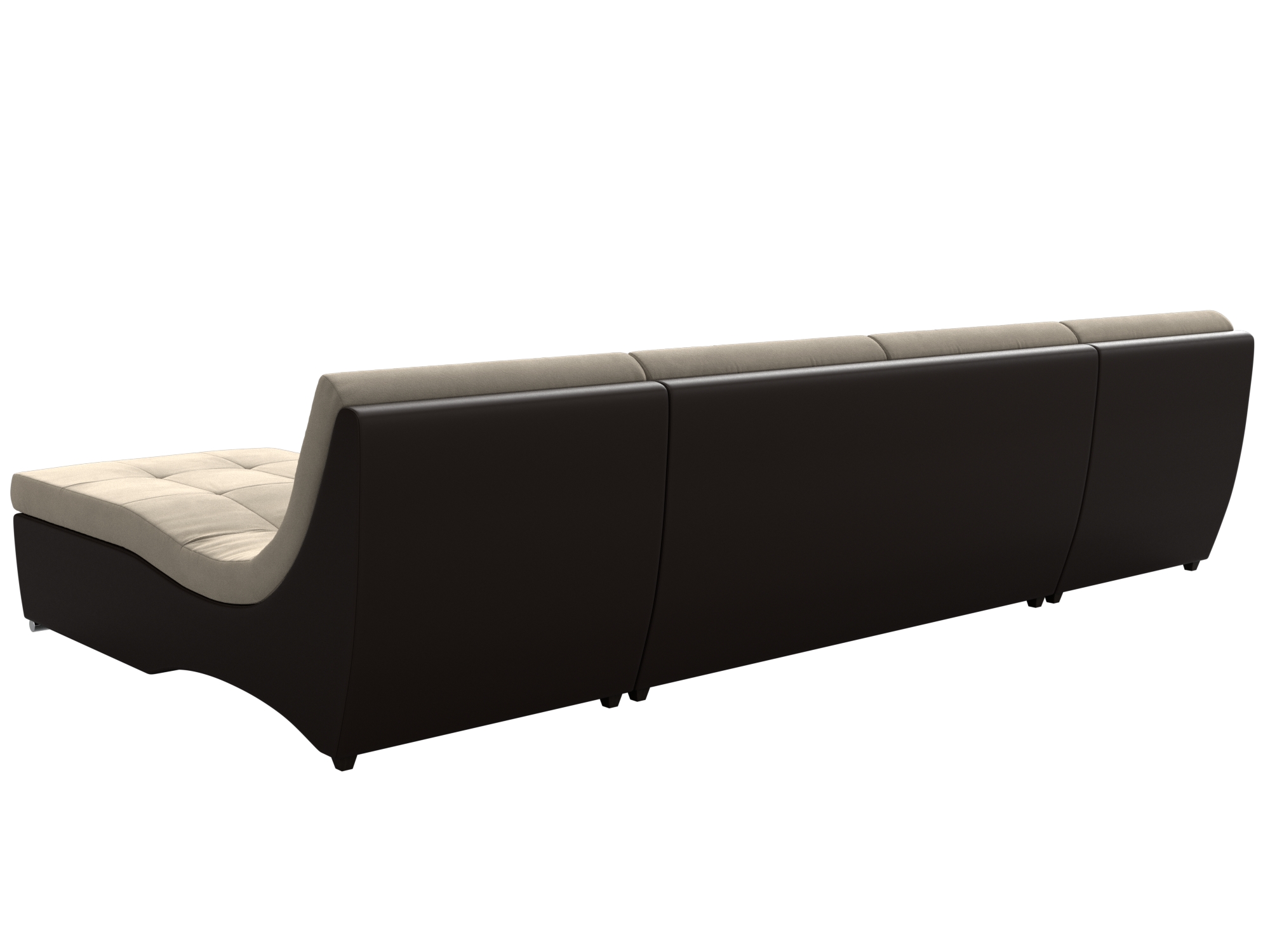 П-образный модульный диван Монреаль (Бежевый\Коричневый)