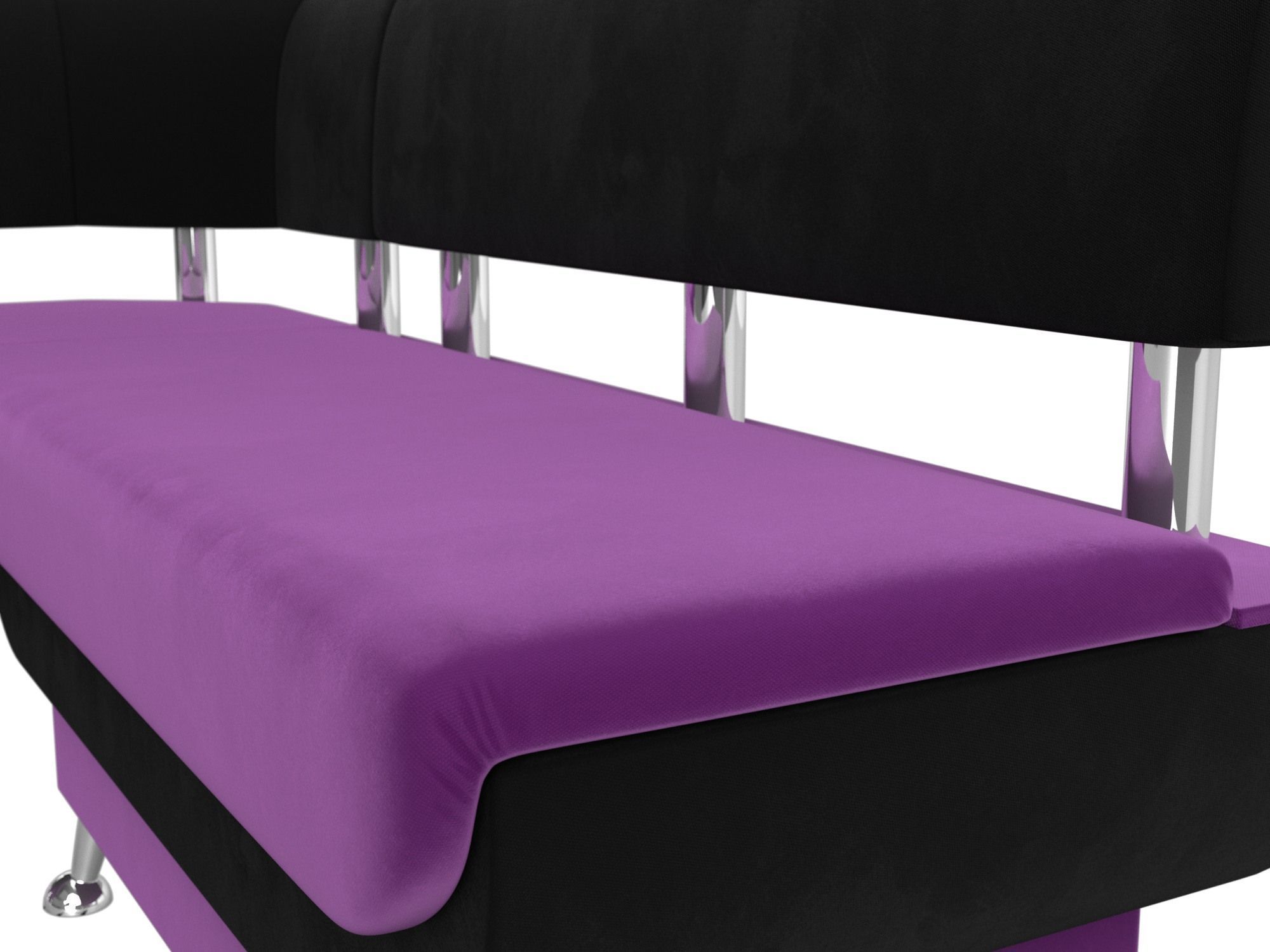 Кухонный угловой диван Альфа левый угол (Фиолетовый\Черный)