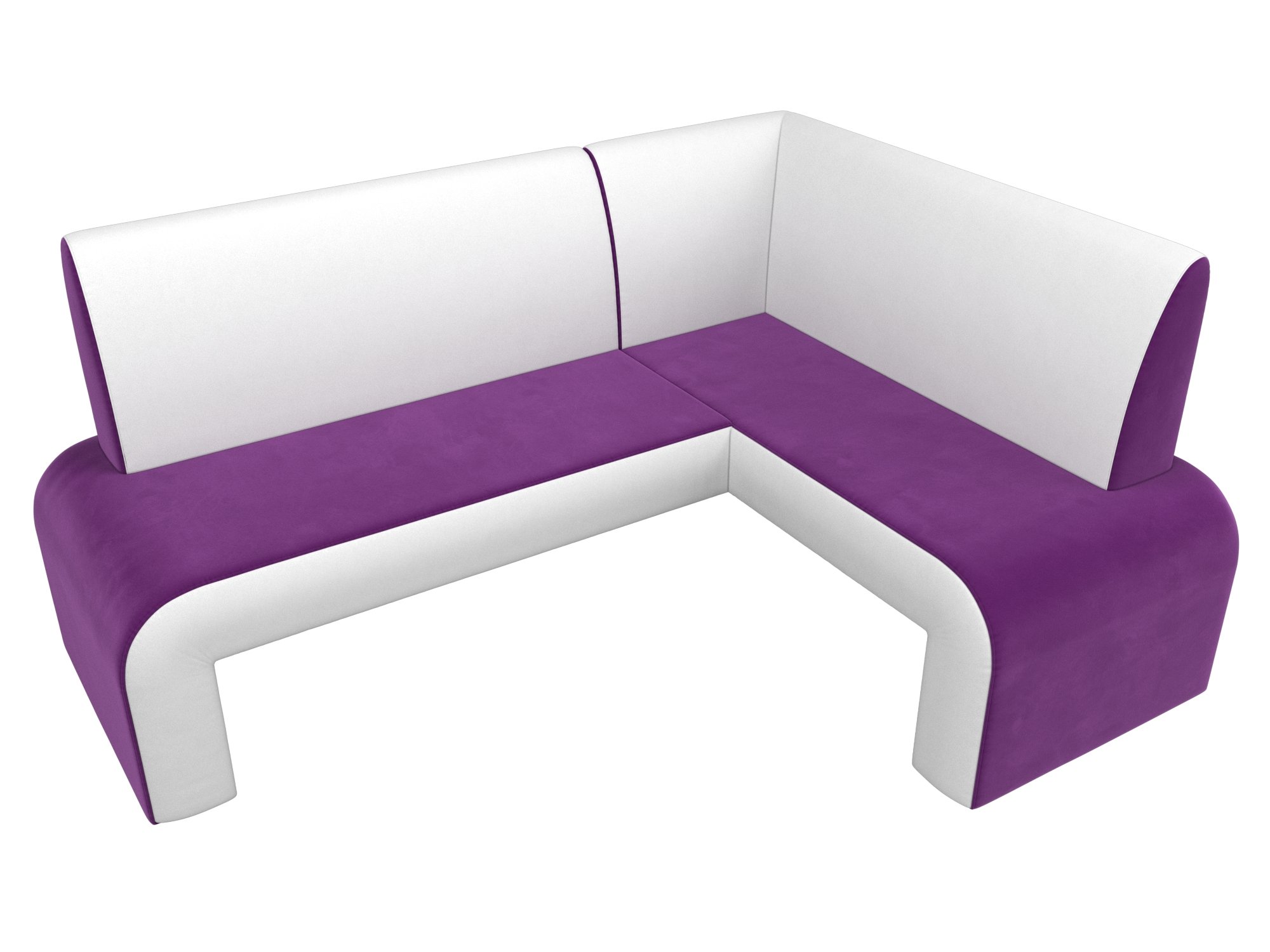 Кухонный угловой диван Кармен правый угол (Фиолетовый\Белый)