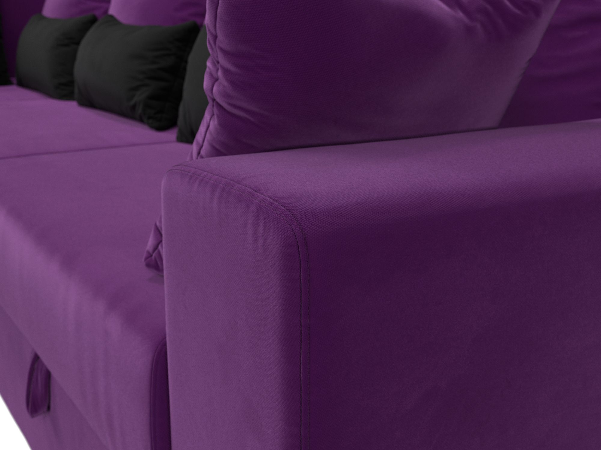 Угловой диван Майами Long левый угол (Фиолетовый\Фиолетовый\Черный)