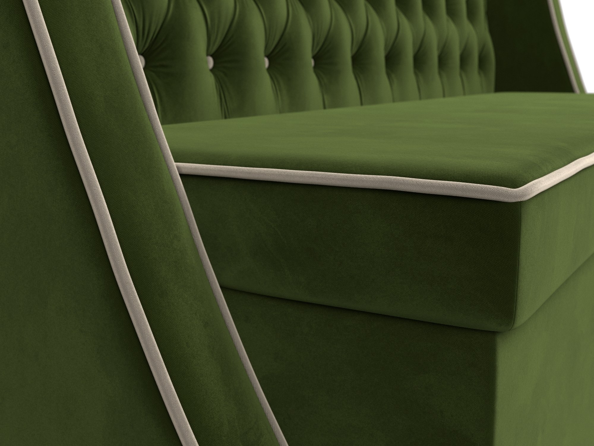 Кухонный прямой диван Лофт (Зеленый\Бежевый)