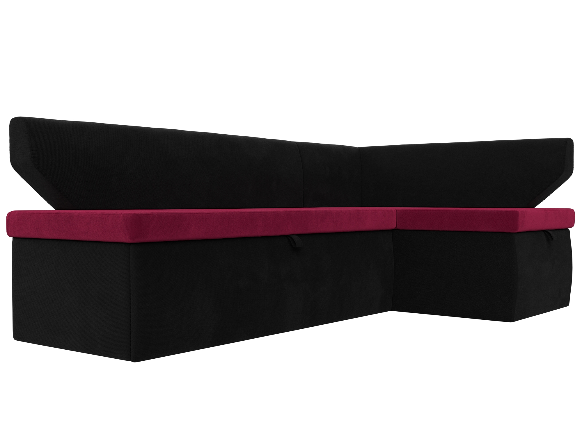 Кухонный угловой диван Омура правый угол (Бордовый\Черный)
