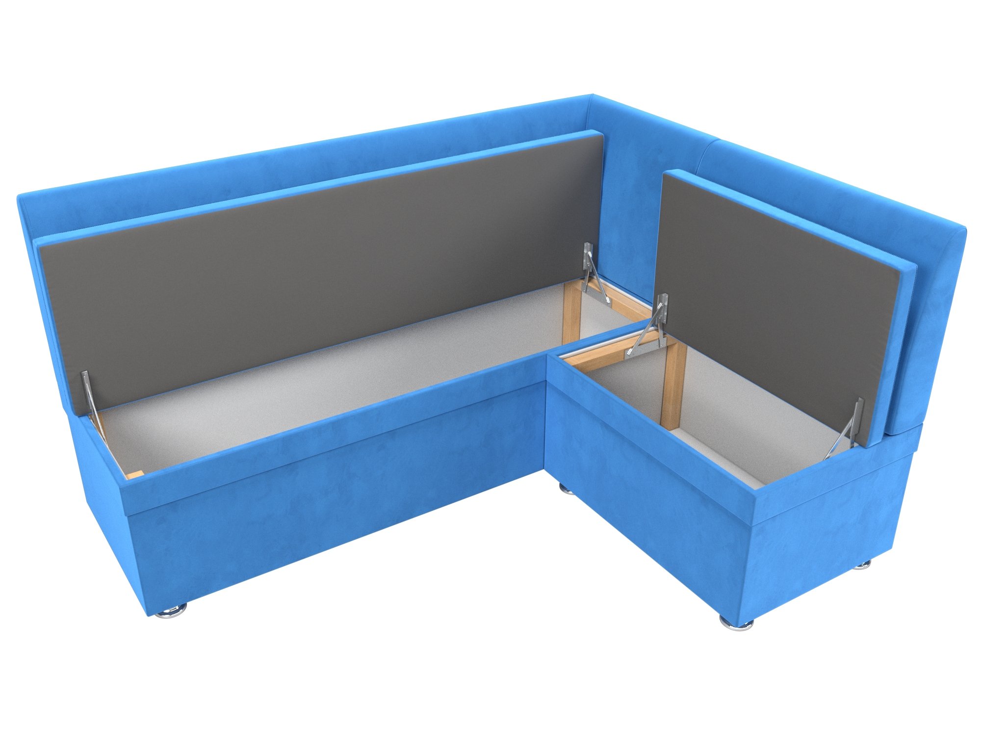 Кухонный угловой диван Уют правый угол (Голубой)