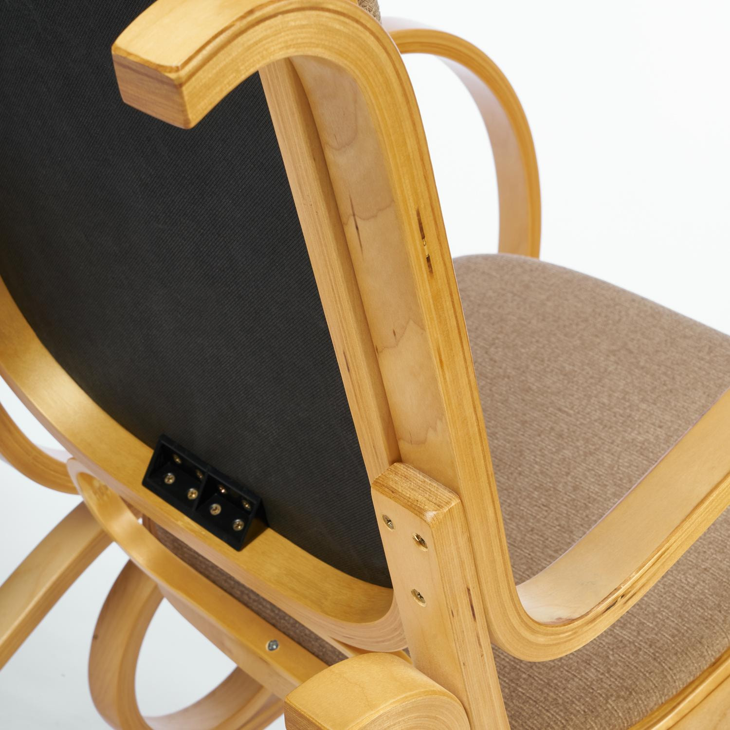 Кресло-качалка mod. AX3002-2 дуб #5, ткань бежевая