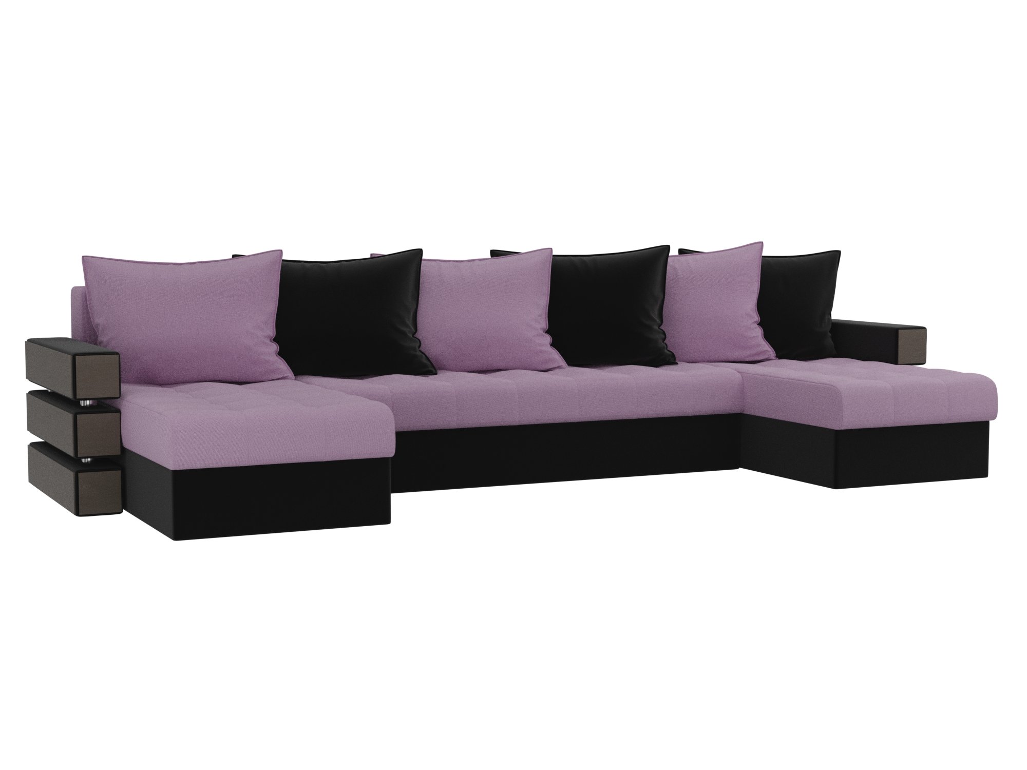 П-образный диван Венеция (Сиреневый\Черный)
