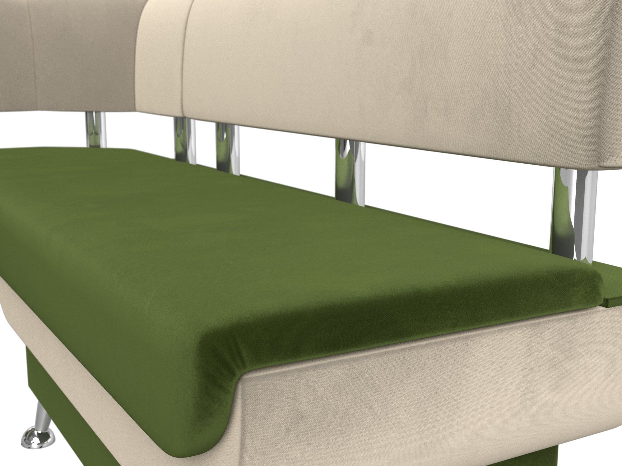 Кухонный угловой диван Альфа левый угол (Зеленый\Бежевый)