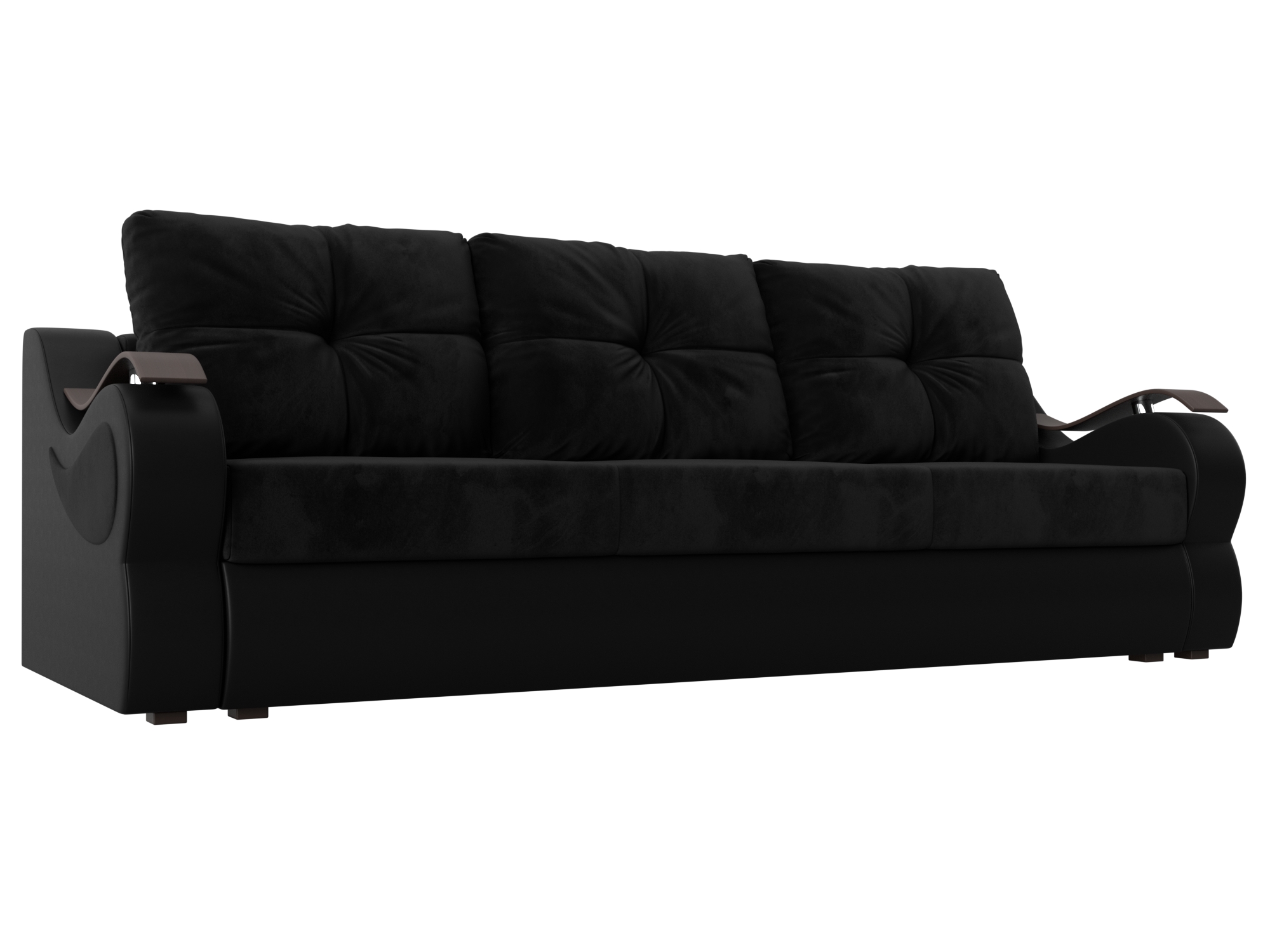 Прямой диван Меркурий еврокнижка (черный\черный)